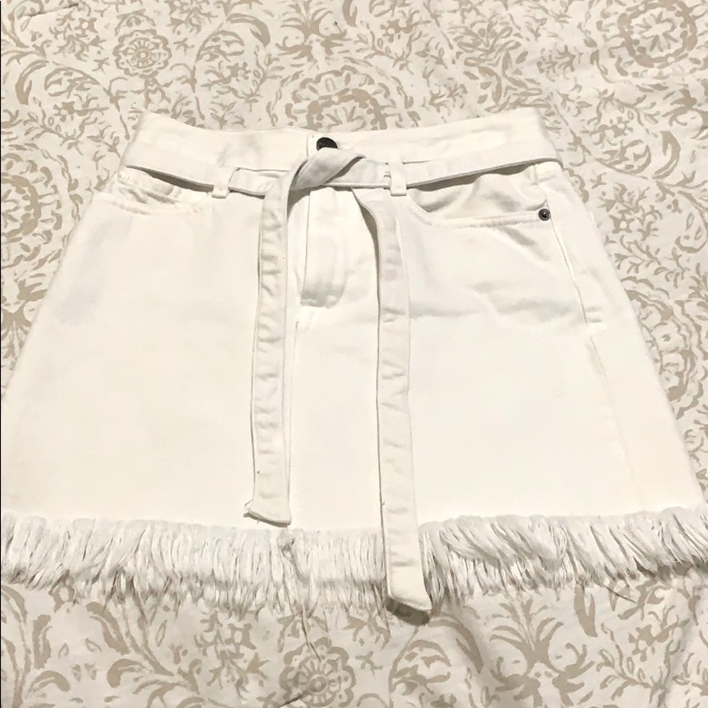 FRAME white denim gray skirt